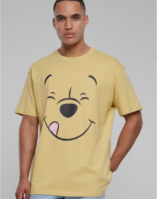 Мъжка тениска в жълт цвят MISTER TEE Disney 100 Winnie Pooh Face Oversize