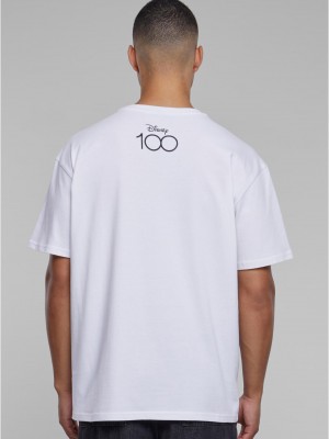 Мъжка тениска в бял цвят MISTER TEE Disney 100 Mickey Happiness Oversize