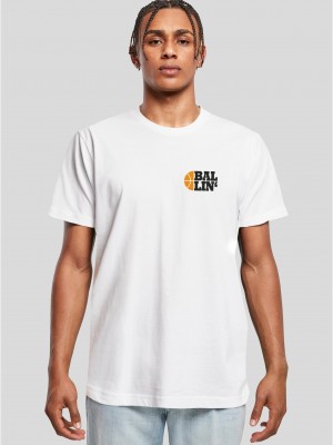 Мъжка тениска в бял цвят MISTER TEE Ballin 4.0 