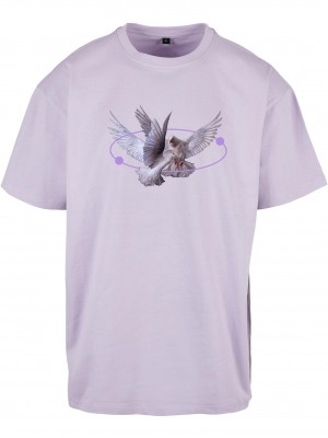 Мъжка тениска в светлолилав цвят MISTER TEE Vive la Liberte 