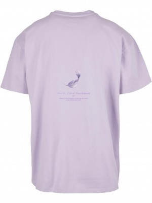 Мъжка тениска в светлолилав цвят MISTER TEE Vive la Liberte 
