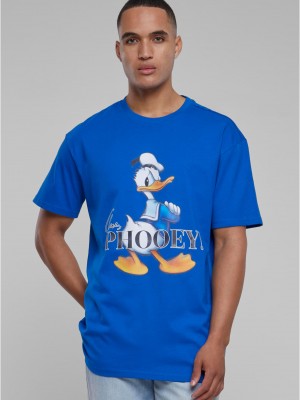 Мъжка тениска в син цвят MISTER TEE Disney 100 Donald Phooey Oversize