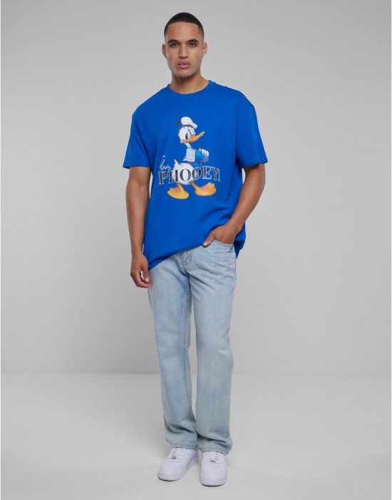 Мъжка тениска в син цвят MISTER TEE Disney 100 Donald Phooey Oversize