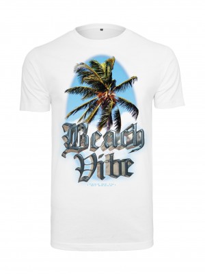 Мъжка тениска в бял цвят MISTER TEE Beach Vibe