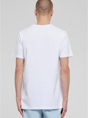 Мъжка тениска в бял цвят MISTER TEE Dice Fire EMB 