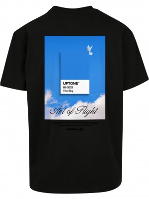 Мъжка тениска в черен цвят MISTER TEE Uptone Oversize
