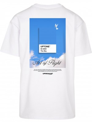 Мъжка тениска в бял цвят MISTER TEE Uptone Oversize 