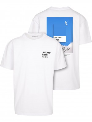 Мъжка тениска в бял цвят MISTER TEE Uptone Oversize 