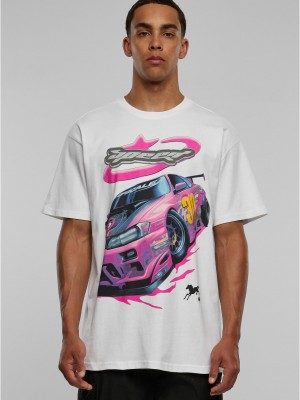 Мъжка тениска в бял цвят MISTER TEE Speed Heavy Oversize 