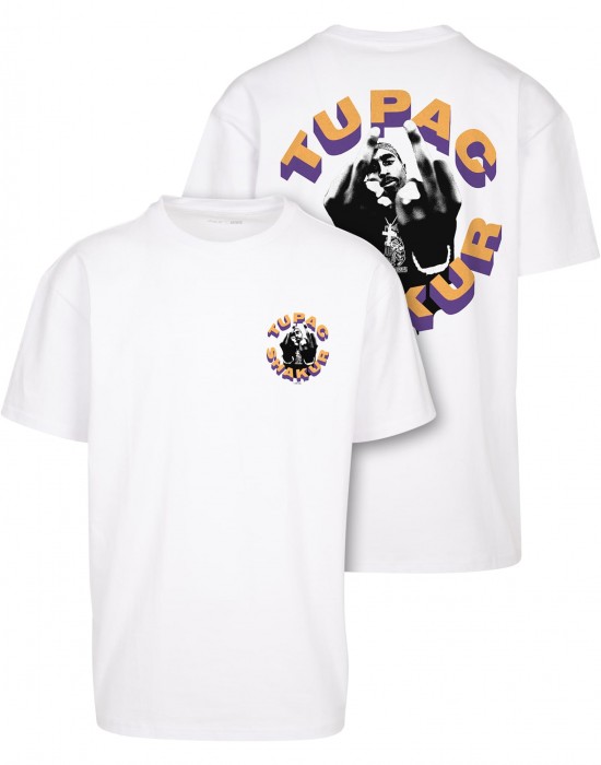 Тениска в бял цвят Mister Tee 2Pac Toss it up Oversize