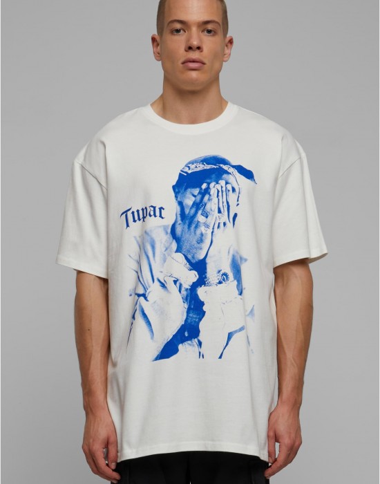 Мъжка тениска в бял цвят Mister Tee 2Pac Me Against the World Oversize