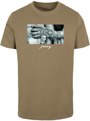 МЪЖКА ТЕНИСКА в цвят маслина MISTER TEE PRAY 2.0