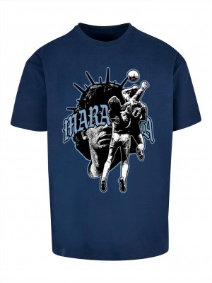Мъжка тъмносиня тениска Божиите ръце Mister Tee Maradona 