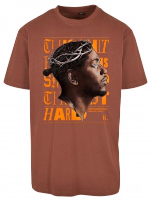 Тениска в кафяв цвят Mister Tee Kendrick Lamar K-Dot Oversize