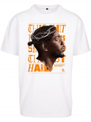 Тениска в бял цвят Mister Tee Kendrick Lamar K-Dot Oversize