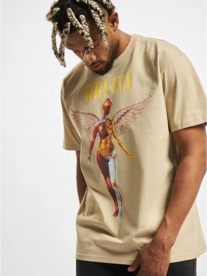 Мъжка тениска в цвят мокър пясък Mister Tee In Utero Oversize