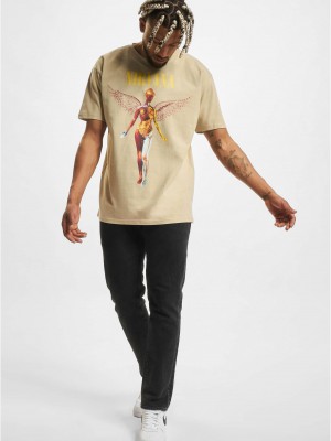 Мъжка тениска в цвят мокър пясък Mister Tee In Utero Oversize
