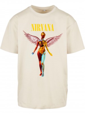 Мъжка тениска в цвят пясък Mister Tee In Utero Oversize