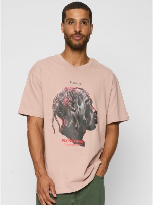 Мъжка тениска в розов цвят Mister Tee Flying High Oversize