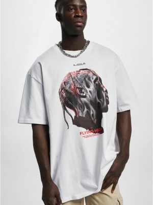 Мъжка тениска в бял цвят Mister Tee Flying High Oversize