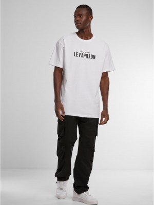 Мъжка тениска в бял цвят Mister Tee Theorie Du Chaos Oversize