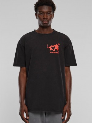 Мъжка тениска в черен цвят Ultraprovocateur Acid Heavy Oversize