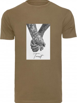 Мъжка тениска в цвят маслина Mister Tee Trust 2.0