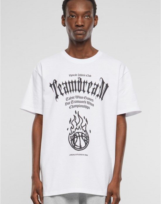 Мъжка тениска в бял цвят Teamdream Heavy Oversize