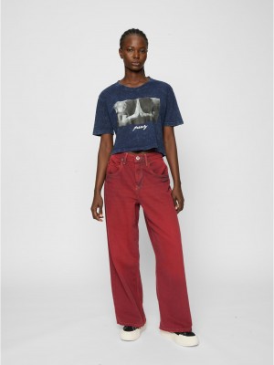 Дамска тениска в цвят индиго Mister Tee Ladies Pray