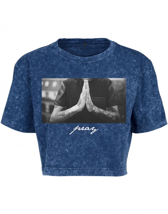 Дамска тениска в цвят индиго Mister Tee Ladies Pray