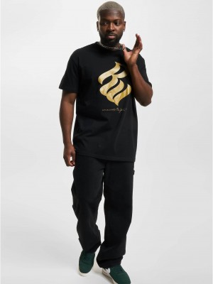Мъжка тениска в черен/златист цвят Rocawear