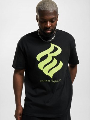 Мъжка тениска в черен/лайм цвят Rocawear