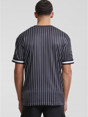 Мъжка тениска в черен цвят Urban Classics Oversized Striped Mesh
