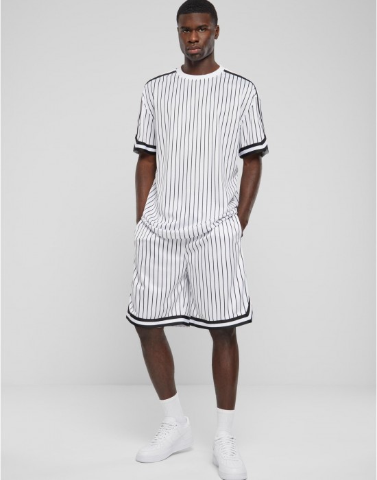 Мъжка тениска в бял цвят Urban Classics Oversized Striped Mesh