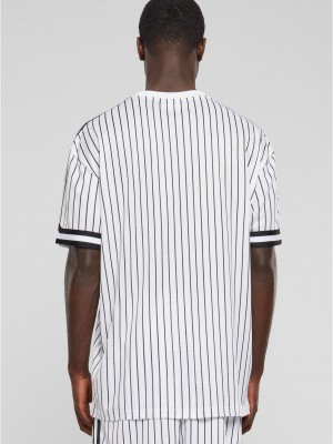 Мъжка тениска в бял цвят Urban Classics Oversized Striped Mesh