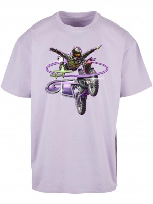 Мъжка тениска в лилав цвят Mister Tee Moto GT Oversize