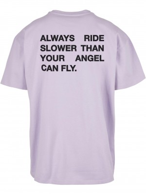 Мъжка тениска в лилав цвят Mister Tee Moto GT Oversize