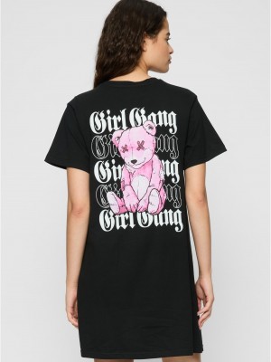 Дамска рокля в черен цвят Miss Tee Girl Gang