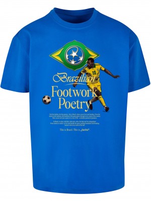 Мъжка тениска в син цвят Mister Tee Footwork Poetry Oversize.