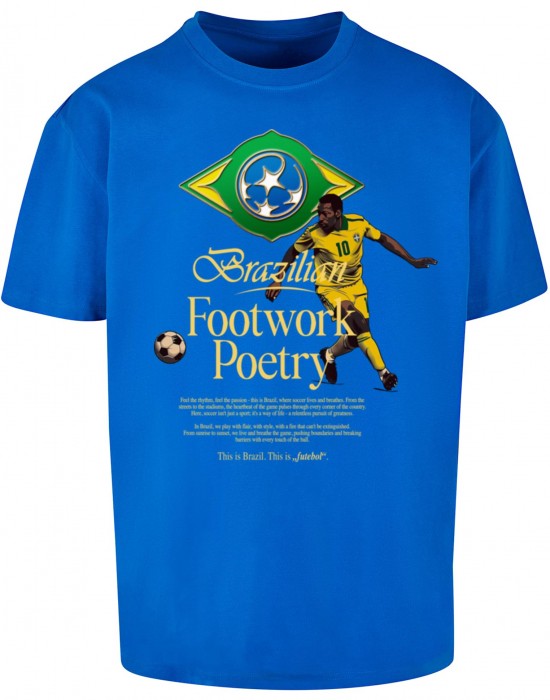 Мъжка тениска в син цвят Mister Tee Footwork Poetry Oversize.