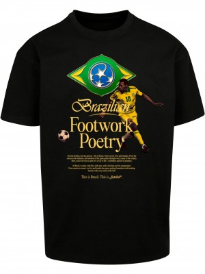 Мъжка тениска в черен цвят Mister Tee Footwork Poetry Oversize