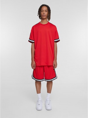 Мъжки къси панталони в червен цвят Urban Classics Stripes 