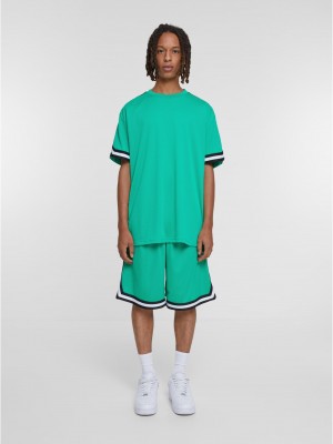 Мъжки къси панталони в зелен цвят Urban Classics Stripes 