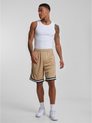 Мъжки къси панталони в бежов цвят Urban Classics Stripes 