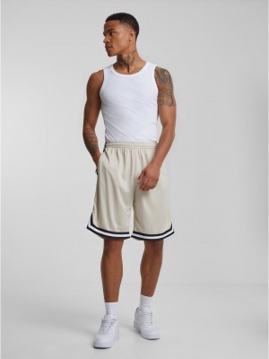 Мъжки къси панталони в светлобежов цвят Urban Classics Stripes 