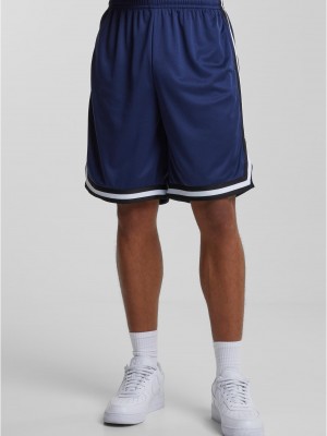 Мъжки къси панталони в тъмносин цвят Urban Classics Stripes 