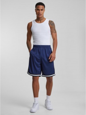 Мъжки къси панталони в тъмносин цвят Urban Classics Stripes 