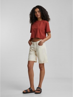 Дамски къси панталони в бял цвят Urban Classics Ladies Organic Cotton Bermuda Pants