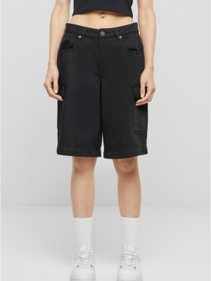 Дамски къси панталони в черен цвят Urban Classics Ladies Cotton Cargo Bermuda