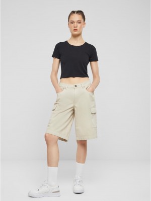Дамски къси панталони в светлобежов цвят Urban Classics Ladies Cotton Cargo Bermuda